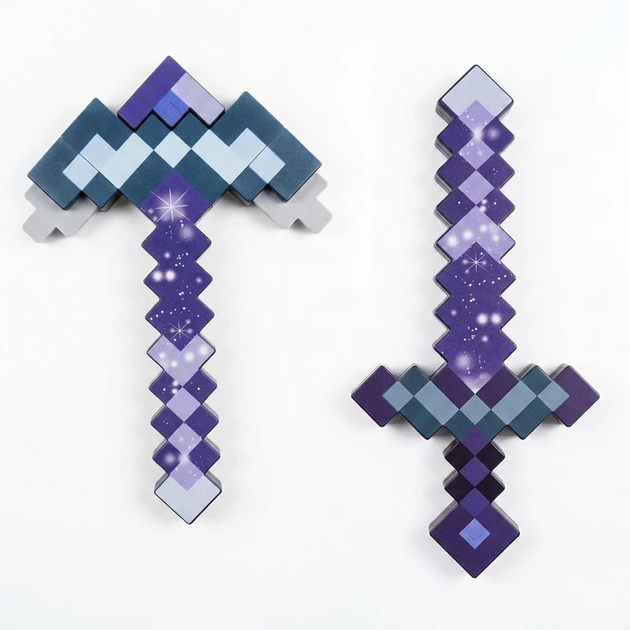 Іграшка-трансформер 2 в 1 «Алмазна кірка та меч Minecraft зі звуком та підсвічуванням» фіолетовий (Майнкрафт) - Фото 2 Іграшка-трансформер 2 в 1 «Алмазна кірка та меч Minecraft зі звуком та підсвічуванням» фіолетовий (Майнкрафт) - зображення 2