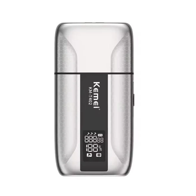 Електробритва Kemei KM-T402 професійна сіткова акумуляторна 2 головки 3 швидкості 10000 об/хв IPX7 USB Type-C - изображение 3