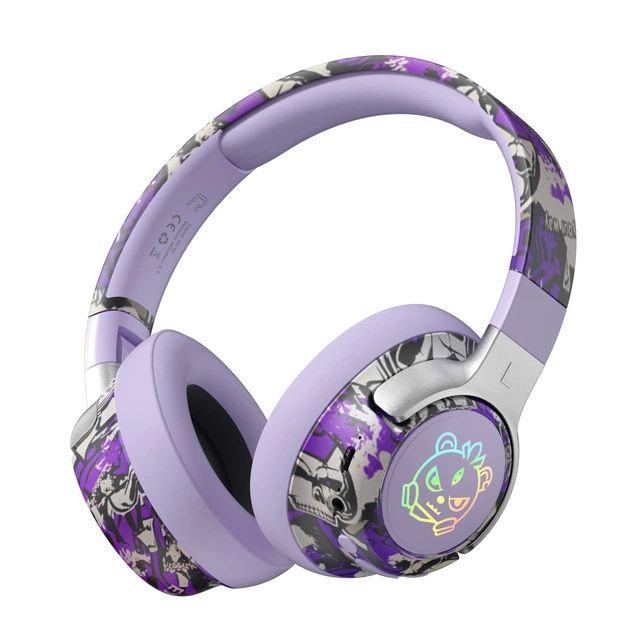 Игровые беспроводные наушники Xusom T12 Graffiti Edition - purple - Фото 3 Игровые беспроводные наушники Xusom T12 Graffiti Edition - purple - изображение 3