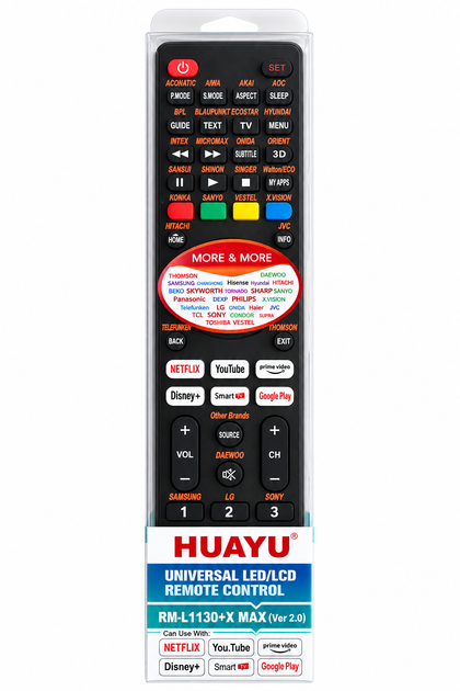 Универсальный пульт HUAYU RM-L1130+X MAX для телевизора LCD LED OLED ULED Smart TV - Фото 2 Универсальный пульт HUAYU RM-L1130+X MAX для телевизора LCD LED OLED ULED Smart TV - изображение 2