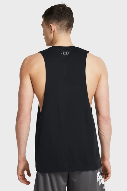 Чоловіча чорна майка SPORTSTYLE LEFT CHEST CUT-OFF TEE Under Armour L 1329286-001 - Фото 3 Чоловіча чорна майка SPORTSTYLE LEFT CHEST CUT-OFF TEE Under Armour L 1329286-001 - изображение 3