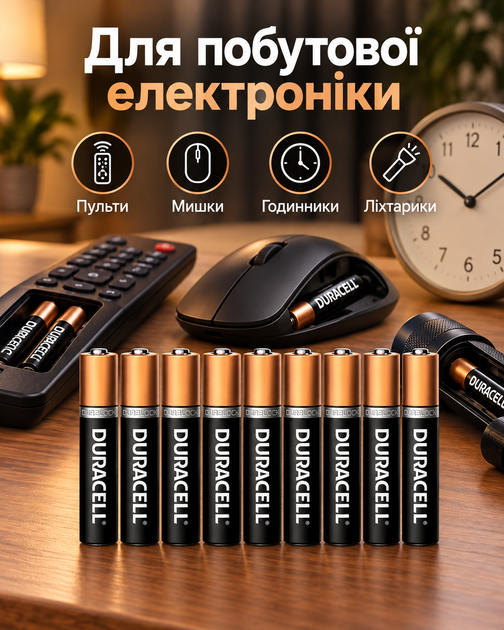 Щелочные минипальчиковые батарейки Duracell Plus AAA 8 шт LR03 1.5 В Alkaline с технологией Duralock для бытовой техники - изображение 5