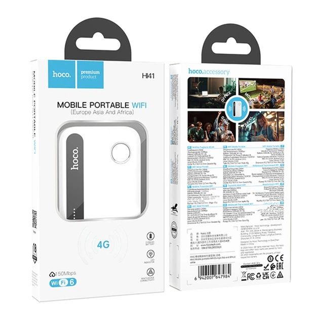 Модем Hoco HI41 Portable Mobile WiFi Transmitter (free sim) Колір Білий - изображение 7