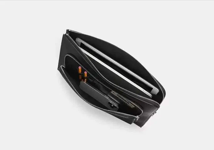 Coach Чоловіча шкіряна папка-портфель під документи та планшет — Чорна - Фото 3 Coach Чоловіча шкіряна папка-портфель під документи та планшет — Чорна - зображення 3