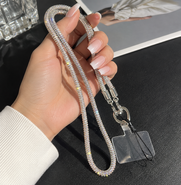 Ремешок Crossbody шнурок для телефону жіночий повсякденний з камінням Rhinestone Black SR-547 - изображение 3