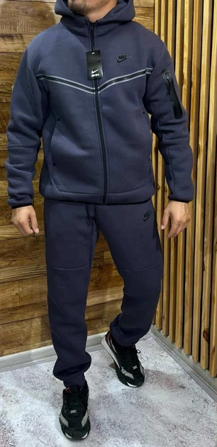 Теплый Спортивный костюм мужской на флисе Tech Fleece 46 (S) Серый - Фото 1 Теплый Спортивный костюм мужской на флисе Tech Fleece 46 (S) Серый - изображение 1