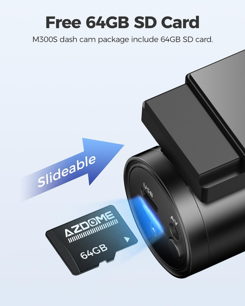 Видеорегистратор AZDOME M300S 4K UHD, Wi-Fi 5.8 ГГц, GPS, 170°, голосовое управление, WDR, G-сенсор, microSD 64 ГБ - изображение 5
