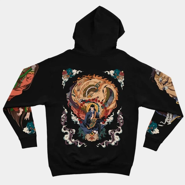 Худи Jujutsu Kaisen Годжо и Гето Черный M (kr4-442-black-M) - изображение 2