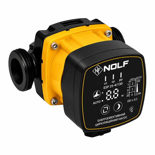 Насос циркуляційний NOLF ESP 25-4/130, H=4М, Q = 50 л/хв, P = 22 Вт енергоощадний, обмотка-мідь (NF3405) - Фото 1 Насос циркуляційний NOLF ESP 25-4/130, H=4М, Q = 50 л/хв, P = 22 Вт енергоощадний, обмотка-мідь (NF3405) - зображення 1