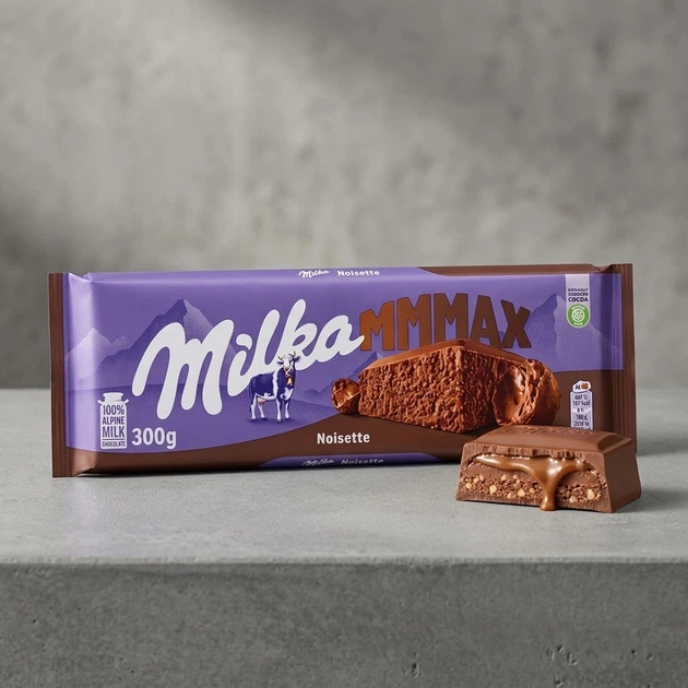Батончик шоколадний Milka Noisette з горіховим кремом молочним шоколадом горіхами медом солодкий десерт для чаю та кави 300 г - зображення 5