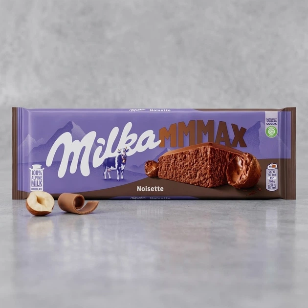 Батончик шоколадний Milka Noisette з горіховим кремом молочним шоколадом горіхами медом солодкий десерт для чаю та кави 300 г - зображення 8