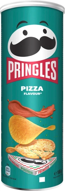 Чипси Pringles Pizza картопляні зі смаком піци хрусткі ароматизовані скибочки з томатом часником цибулею без пальмової олії у картонному тубусі 165 г - Фото 9 Чипси Pringles Pizza картопляні зі смаком піци хрусткі ароматизовані скибочки з томатом часником цибулею без пальмової олії у картонному тубусі 165 г - зображення 9