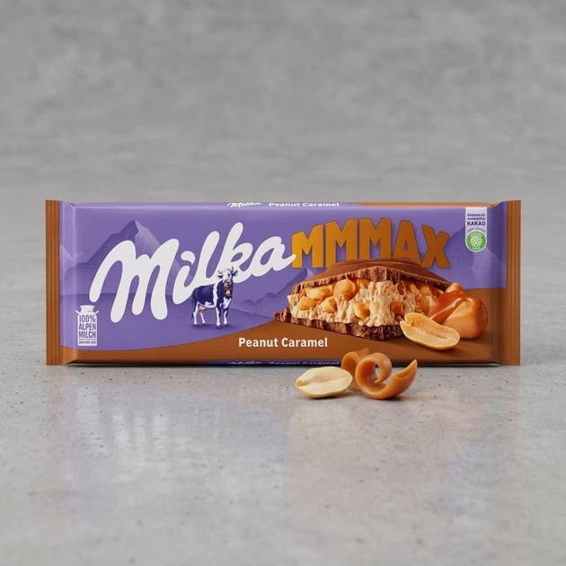 Шоколад молочный Milka Peanut Caramel с арахисом карамелью большая десертная плитка с ореховым вкусом для чая кофе и перекуса 276 г - Фото 9 Шоколад молочный Milka Peanut Caramel с арахисом карамелью большая десертная плитка с ореховым вкусом для чая кофе и перекуса 276 г - изображение 9
