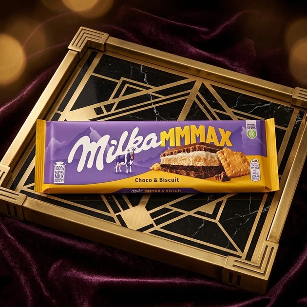 Шоколад молочный Milka Choco Biscuit с бисквитом хрустящей начинкой большая десертная плитка для чая кофе и сладкого перекуса 300 г - изображение 5