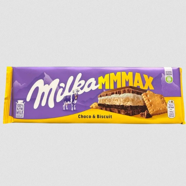 Шоколад молочный Milka Choco Biscuit с бисквитом хрустящей начинкой большая десертная плитка для чая кофе и сладкого перекуса 300 г - изображение 9
