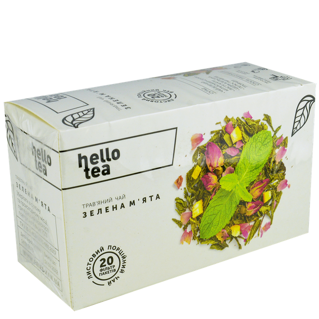 Чай травяной Hello Tea Зеленая мята пакетированный китайский Сенча освежающий с листьями цедрой апельсина лепестками розы в фильтр пакетах 20 шт по 2 г для чашки - Фото 7 Чай травяной Hello Tea Зеленая мята пакетированный китайский Сенча освежающий с листьями цедрой апельсина лепестками розы в фильтр пакетах 20 шт по 2 г для чашки - изображение 7