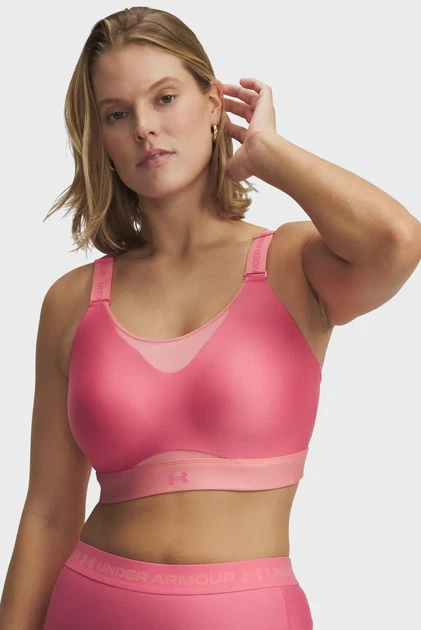 Жіночий рожевий топ UA Infinity High 2.0 Bra Under Armour XS A-C 1384112-600 - изображение 2