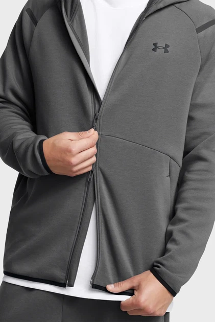 Чоловіче сіре худі UA Unstoppable Flc FZ HD EU Under Armour 3XL 1389352-025 - Фото 4 Чоловіче сіре худі UA Unstoppable Flc FZ HD EU Under Armour 3XL 1389352-025 - зображення 4