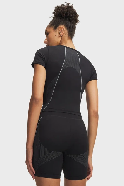 Жіночий чорний топ Vanish Seamless Crop Zip SS Under Armour XL 6009992-001 - изображение 2