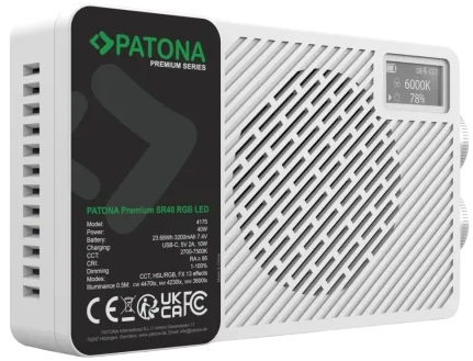 Фото-відеосвітло LED RGB PATONA Premium SR40 (4055655260947) - Фото 7 Фото-відеосвітло LED RGB PATONA Premium SR40 (4055655260947) - зображення 7