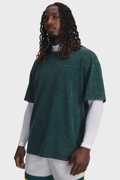 Чоловіча темно-зелена футболка UA M HW OS LOGO WASH SS Under Armour L 1389147-919 - Фото 1 Чоловіча темно-зелена футболка UA M HW OS LOGO WASH SS Under Armour L 1389147-919 - изображение 1