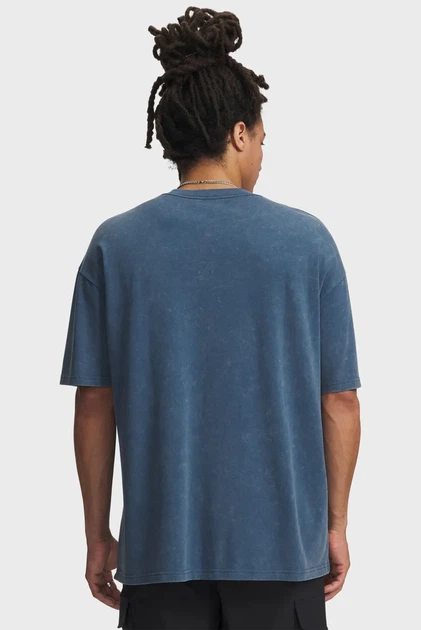 Чоловіча синя футболка UA M HW OS LOGO WASH SS-BLU Under Armour L 1389147-498 - изображение 3