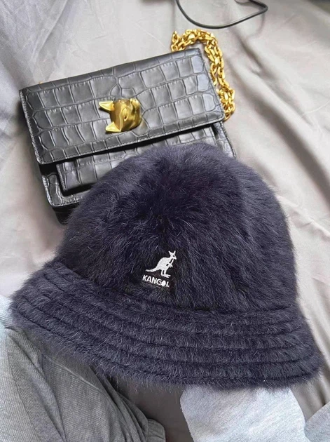 Панама Kangol пушистая с округлой верхушкой черная 56-58 см (PN02) - Фото 2 Панама Kangol пушистая с округлой верхушкой черная 56-58 см (PN02) - изображение 2