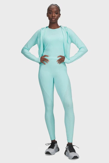 Женские бирюзовые тайтсы UA Halo Jacquard Legging Under Armour S 6011037-361 - Фото 2 Женские бирюзовые тайтсы UA Halo Jacquard Legging Under Armour S 6011037-361 - изображение 2