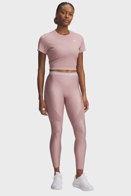 Женские пудровые тайтсы UA HG Rib Legging Under Armour LG 6003983-673 - изображение 2