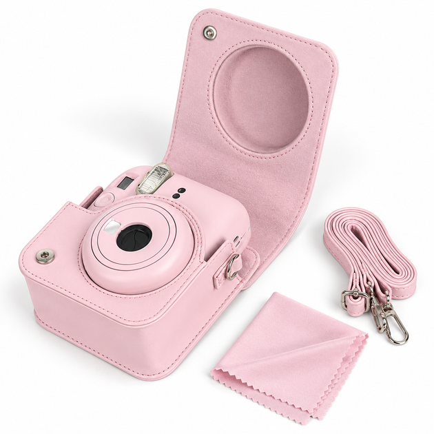 Чехол для фотоаппарата Fujifilm Instax Mini 13/12/11/9 Light Pink + салфетка из микрофибры (mrk5722) - Фото 2 Чехол для фотоаппарата Fujifilm Instax Mini 13/12/11/9 Light Pink + салфетка из микрофибры (mrk5722) - изображение 2