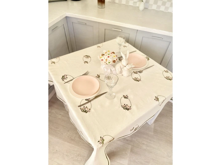 Скатерть вышитая Пасха SKVV038B-136 Limaso 136x136 см 000363973 - изображение 5
