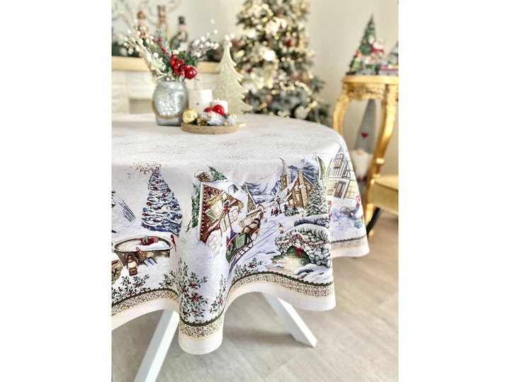 Скатерть гобеленовая BENASK BLANCO-160D Limaso Ø160 см 000364836 - Фото 4 Скатерть гобеленовая BENASK BLANCO-160D Limaso Ø160 см 000364836 - изображение 4