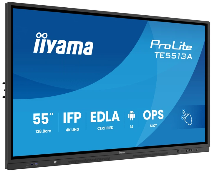 Інтерактивна панель iiyama ProLite TE5513A-B3AG 55″ IPS 4K UHD 40 точок дотику - Фото 2 Інтерактивна панель iiyama ProLite TE5513A-B3AG 55″ IPS 4K UHD 40 точок дотику - зображення 2