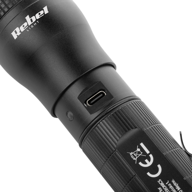 Ручной аккумуляторный фонарь Rebel 10 Вт 800 лм 300 м с зумом USB-C (URZ0927-1) - изображение 4