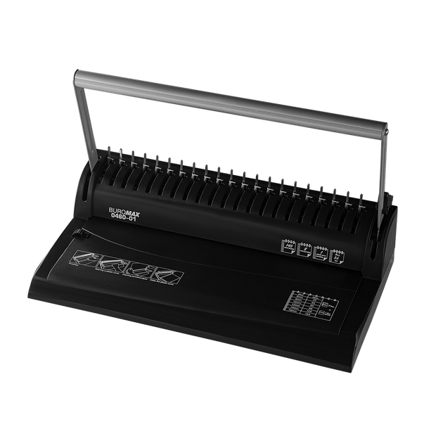 Брошурувальник Buromax А4, 8 аркушів, пружина до 16 мм, чорний (BM.0460-01) - Фото 6 Брошурувальник Buromax А4, 8 аркушів, пружина до 16 мм, чорний (BM.0460-01) - зображення 6
