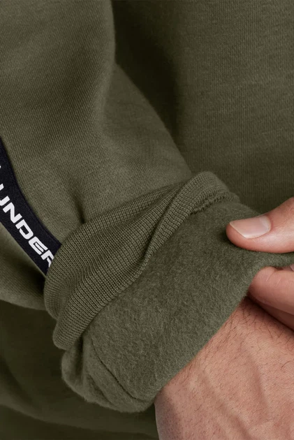 Чоловічий зелений світшот UA Icon Fleece Crew Taping Under Armour LG 1389357-390 - зображення 4