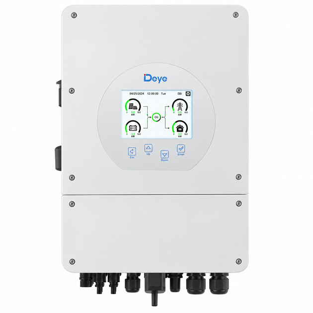 Гібридний інвертор Deye 6 кВт 1 ф | Deye SUN-6K-SG06LP1-EU-BM2 WiFi | природне охолодження - Фото 1 Гібридний інвертор Deye 6 кВт 1 ф | Deye SUN-6K-SG06LP1-EU-BM2 WiFi | природне охолодження - зображення 1
