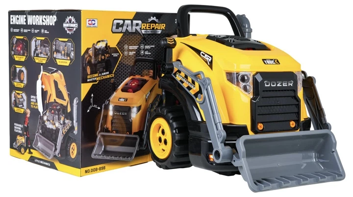 Ciężarówka Mały Mechanik Rozkręcany Silnik Dym Światła Żółta (5903864965391) - obraz 11