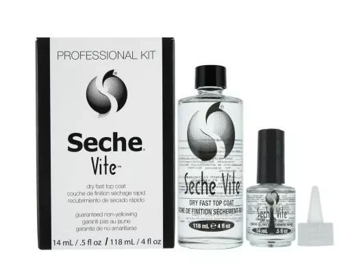 Seche Vite Dry Fast Top Coat, быстросохнущее верхнее покрытие-закрепитель для обычного лака для ногтей, глянцевый финиш, защита от сколов и продление стойкости маникюра, набор 118 мл + 14 мл - Фото 1 Seche Vite Dry Fast Top Coat, быстросохнущее верхнее покрытие-закрепитель для обычного лака для ногтей, глянцевый финиш, защита от сколов и продление стойкости маникюра, набор 118 мл + 14 мл - изображение 1