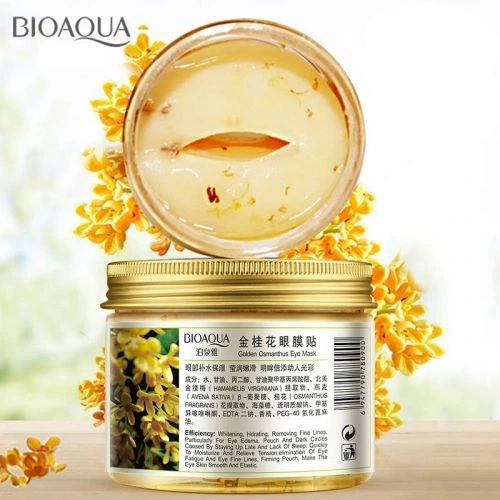 Тканевые Патчи под глаза с экстрактом османтуса и гиалуроновой кислотой BIOAQUA Golden Osmanthus Eye Mask, 80 шт, (Z1-04003) - Фото 6 Тканевые Патчи под глаза с экстрактом османтуса и гиалуроновой кислотой BIOAQUA Golden Osmanthus Eye Mask, 80 шт, (Z1-04003) - изображение 6