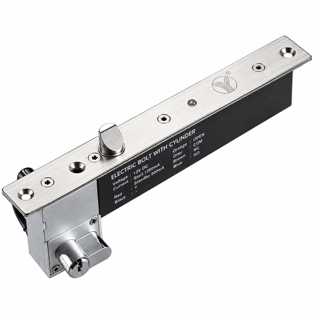 Ригельный електро-магнітний замок врезной Yli Electronic YB-630C(LED) питание DC12V/1200 мА - изображение 2