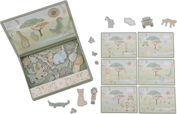 Magnetyczna tablica do zabawy Little Dutch Magnetic PlayBoard Safari Friends (8713291774537) - obraz 2