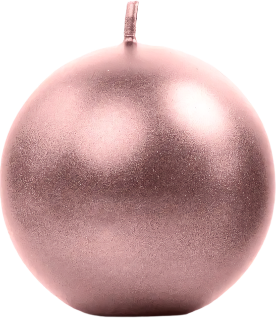 Zestaw świec PartyDeco Kula metalizowana 6 cm 10 szt. Różowe złoto (ZES5900779107533) - obraz 2
