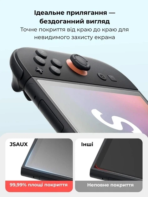 Защитное стекло JSAUX GP0124 матовое антибликовое для Nintendo Switch 2, закаленное 9H, 2 шт. - Фото 6 Защитное стекло JSAUX GP0124 матовое антибликовое для Nintendo Switch 2, закаленное 9H, 2 шт. - изображение 6