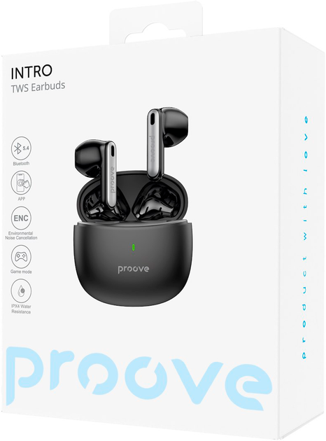 Słuchawki bezprzewodowe Proove Intro TWS Black (6901112980256) - obraz 4