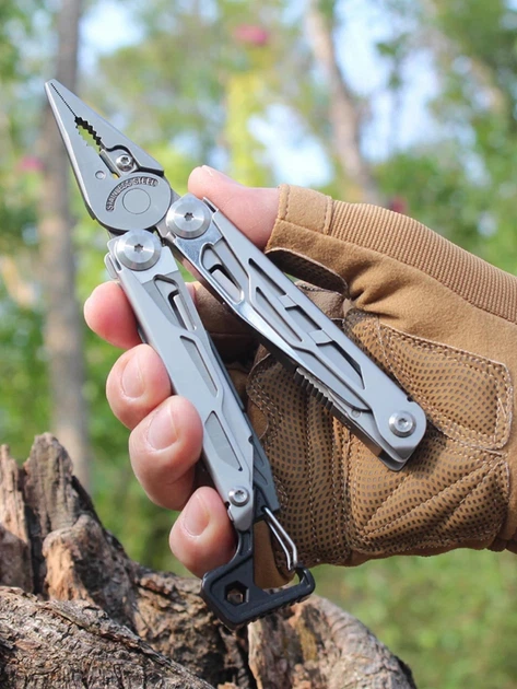 Мультитул 25-в-1 Multitool Pliers кишеньковий туристичний з плоскогубцями ножем кусачками викрутками бітами та чохлом, Silver - Фото 3 Мультитул 25-в-1 Multitool Pliers кишеньковий туристичний з плоскогубцями ножем кусачками викрутками бітами та чохлом, Silver - зображення 3