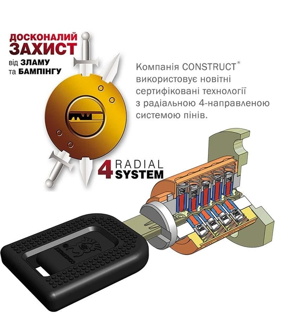 Замок CONSTRUCT механічний VSL-actual VOLANT 92-092 TOYOTA Rav4 A 2KEY 2026--- - изображение 4