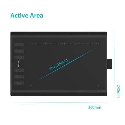 Графический планшет Huion Inspiroy H1060P, 10x6.25", 8192 уровня нажатия, черный - изображение 2