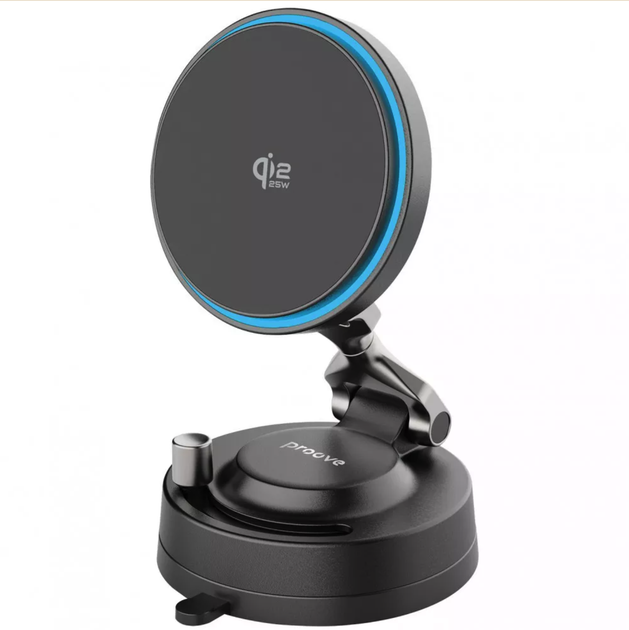 Автомобільний тримач із бездротовою зарядкою Proove Jetlocke 25W Qi2.2 з вакуумним кріпленням - зображення 2