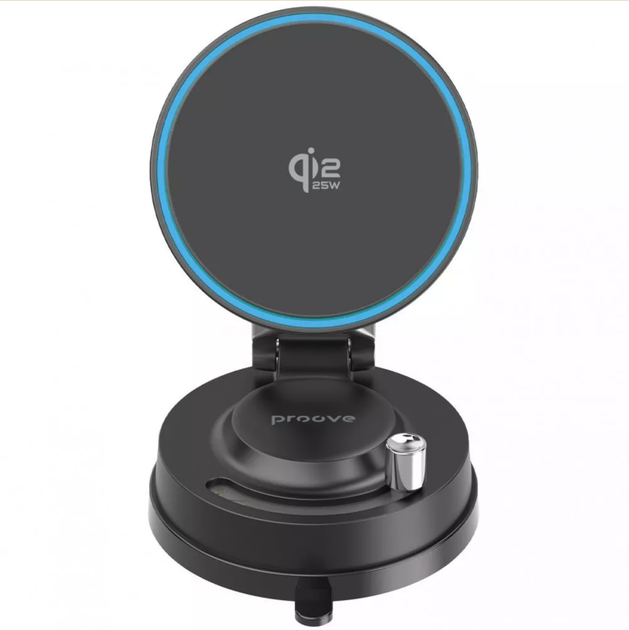 Автомобільний тримач із бездротовою зарядкою Proove Jetlocke 25W Qi2.2 з вакуумним кріпленням - зображення 4